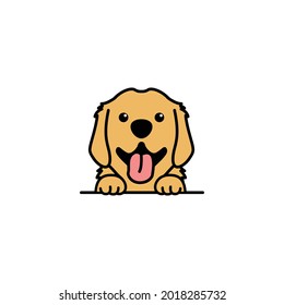 Cute goldener Retrieve Welpe lächelnde Cartoon, Vektorgrafik