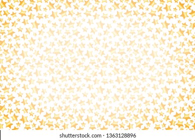 A lot of cute golden stars, wide background on white