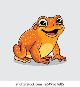 Cute Golden Toad extinct animal Character Mascot in Vector Cartoon Illustration