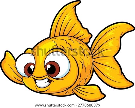 Cute Goldfish Cartoon Mascot Vector Illustration for Kids Design