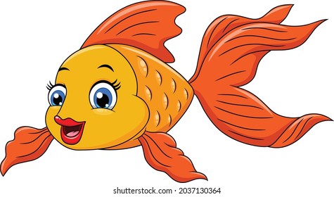 Cute Goldfish cartoon vector illustration