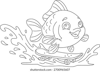A cute goldfish coloring page