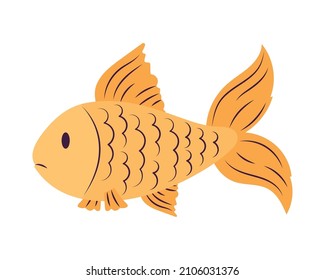 cute goldfish design over white