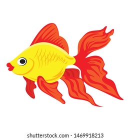 Cute goldfish icon. Cartoon of cute goldfish vector icon for web design isolated on white background