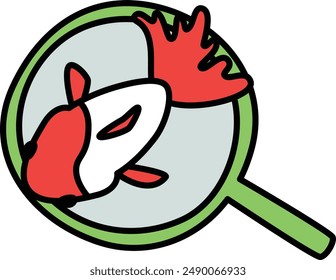 Cute Goldfish Scooping with outline 