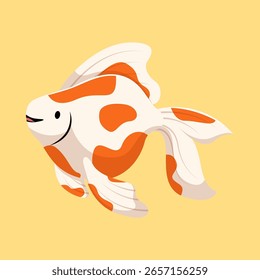 a cute Goldfish Simple flat illustration, minimalist design vector