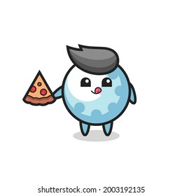 cute golf cartoon eating pizza , cute style design for t shirt, sticker, logo element