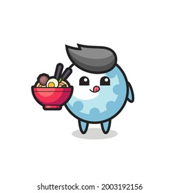 cute golf character eating noodles , cute style design for t shirt, sticker, logo element