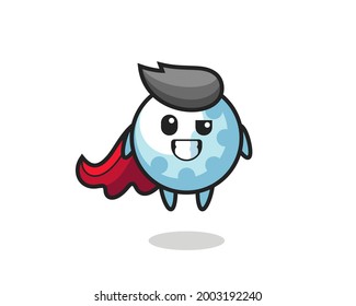 the cute golf character as a flying superhero , cute style design for t shirt, sticker, logo element