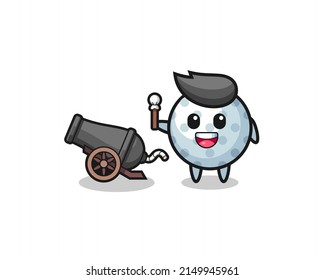 cute golf shoot using cannon , cute design