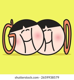 Cute Good Face Concept Cartoon Character illustration