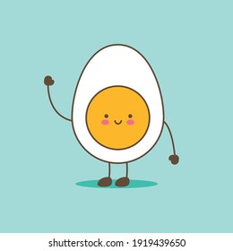 Cute and good-natured egg character. Smiles and greets everyone