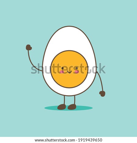 Cute and good-natured egg character. Smiles and greets everyone