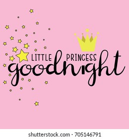 Cute Goodnight Slogan Illustration Vector For Kids Print Tee