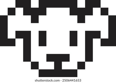 Cute goofy pixel dog icon