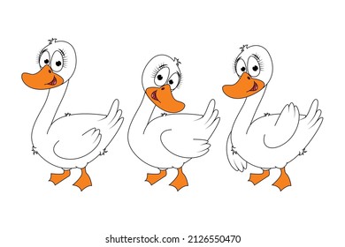 cute goose animal cartoon illustration