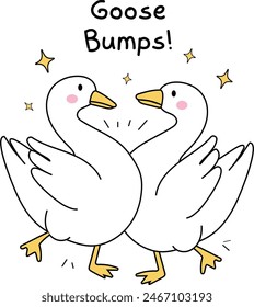 Cute Goose Bumps Illustration - Hand-drawn Whimsical Clipart for Crafts, Printables, and Decorations