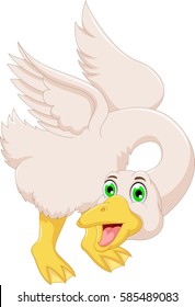 cute goose cartoon posing