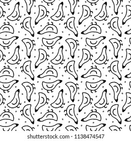 Cute goose hand drawn seamless pattern background, vector illustration