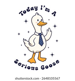 Cute Goose in Office Tie – Professional Cartoon Animal Mascot Illustration