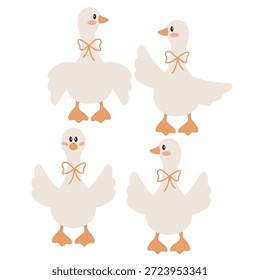 Ilustração de desenho animado de vetor ganso bonito