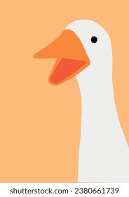 Cute Gans, Vektorgrafik eines Vogels auf einem Bauernhof. Sie können Gänsesymbol für Websites, Benutzeroberfläche, UX.