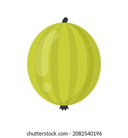 Cute gooseberry fruit, isolated colorful vector icon. Bright single fruit illustration