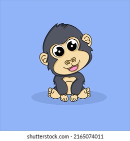 cute gorilla animal cartoon character