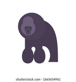Cute gorilla cartoon fill style icon design, Animal zoo life nature character childhood and adorable theme Vector illustration