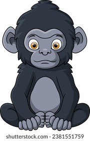 Cute Gorilla-Cartoon auf weißem Hintergrund