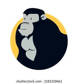 Cute Gorilla  character  Logo icon