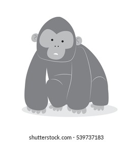 Cute gorilla isolated vector illustration