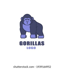 Cute Gorilla Logo Icon Illustration