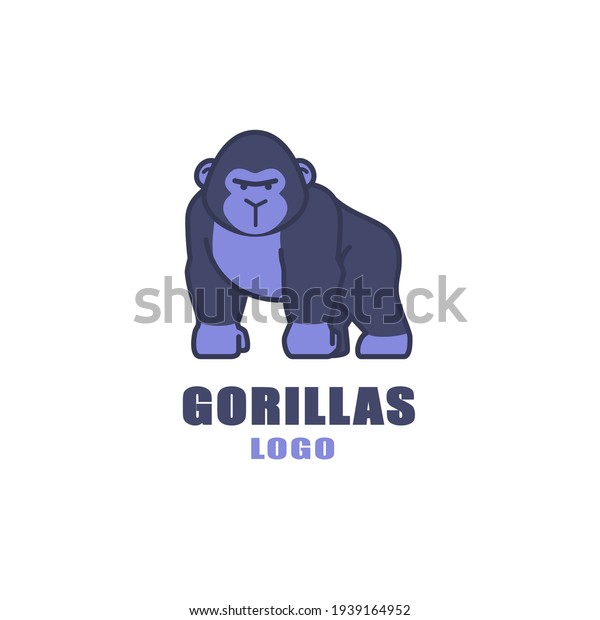 Cute Gorilla Logo Icon Illustration Stock Vector Royalty Free