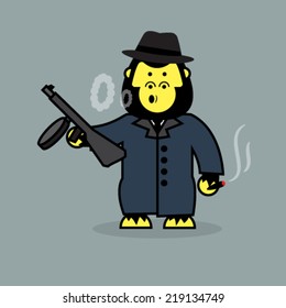 Cute gorilla mobster.
