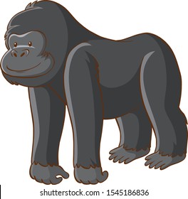 Gorila suave en la ilustración de fondo blanco