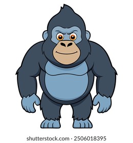 cute gorilla on white background. animal cartoon vector illustration