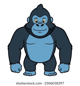 cute gorilla on white background. animal cartoon vector illustration