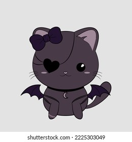 Cute gothic black cat