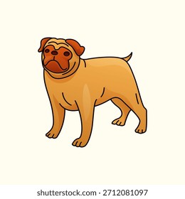 Cute Gradient Colorful Dog Vector Illustration