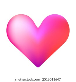 Cute Gradient Heart vector design, Trendy Love illustration, Romanc symbol for Valentine, Dating and Anniversary Decoration theme, Flat design, Pink, Red clip art, vector stock (Editable) 