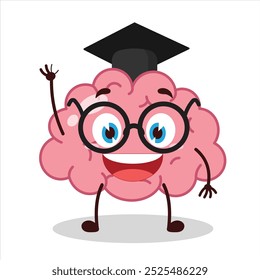 Lindos estudantes de graduação expressão de personagem de desenho animado cerebral