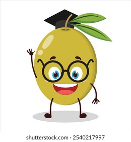 cute graduation college student expression of olive character