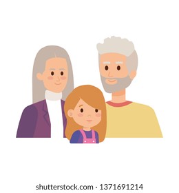 cute grand parents couple with grandaughter
