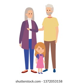 cute grand parents couple with grandaughter