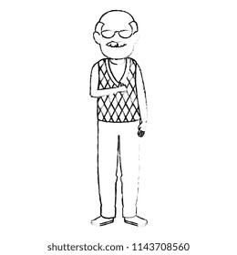 cute grandfather avatar character