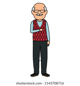 cute grandfather avatar character
