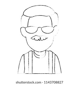 cute grandfather avatar character