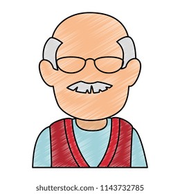 cute grandfather avatar character