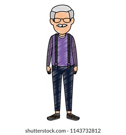 cute grandfather avatar character
